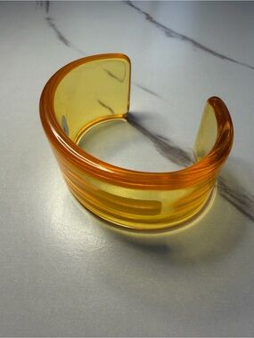 Translucent Amber Resin Cuff Bracelet